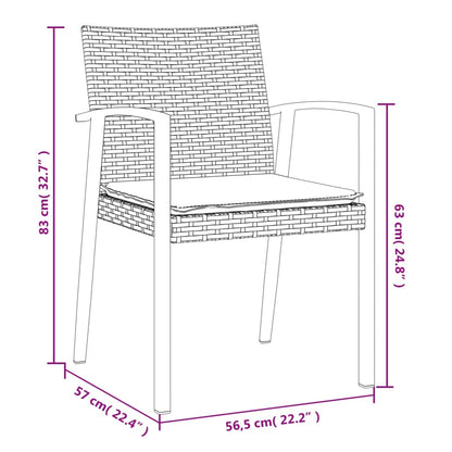 Set Pranzo da Giardino 5pz con Cuscini in Polyrattan e Acciaio - homemem39