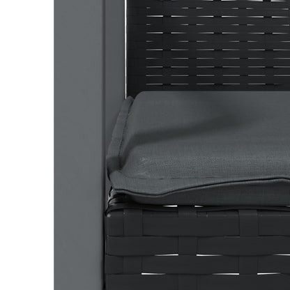 Set Pranzo da Giardino 3pz con Cuscini in Polyrattan e Acciaio | homemem39
