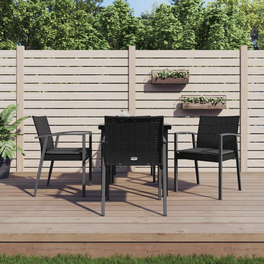 Set Pranzo da Giardino 5pz con Cuscini in Polyrattan e Acciaio - homemem39