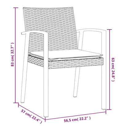 Set Pranzo da Giardino 7 pz con Cuscini in Polyrattan e Acciaio | homemem39
