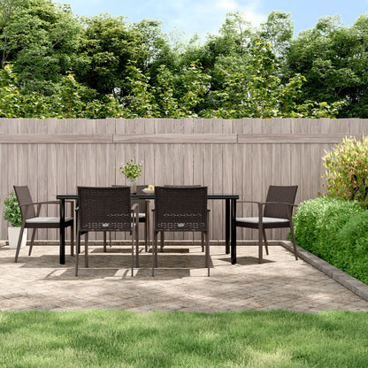 Set Pranzo da Giardino 7 pz con Cuscini in Polyrattan e Acciaio | homemem39