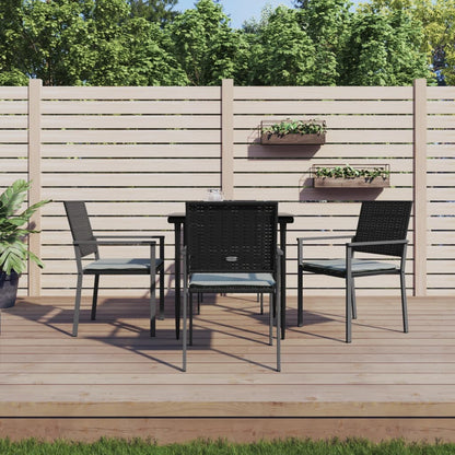 Set Pranzo da Giardino 5pz con Cuscini in Polyrattan e Acciaio | homemem39