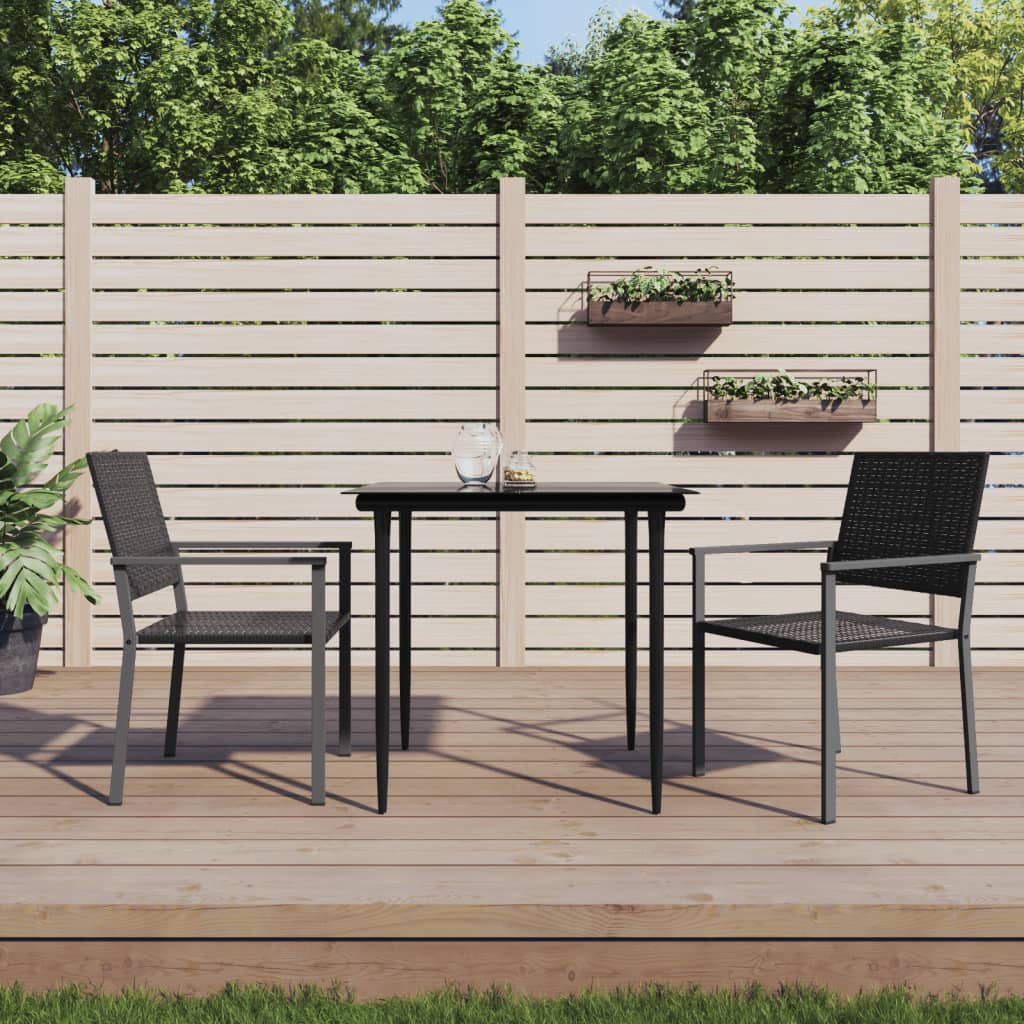 Set da Pranzo da Giardino 3 pz in Polyrattan e Acciaio | homemem39