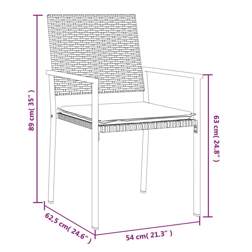 Set Pranzo da Giardino 5pz con Cuscini in Polyrattan e Acciaio | homemem39