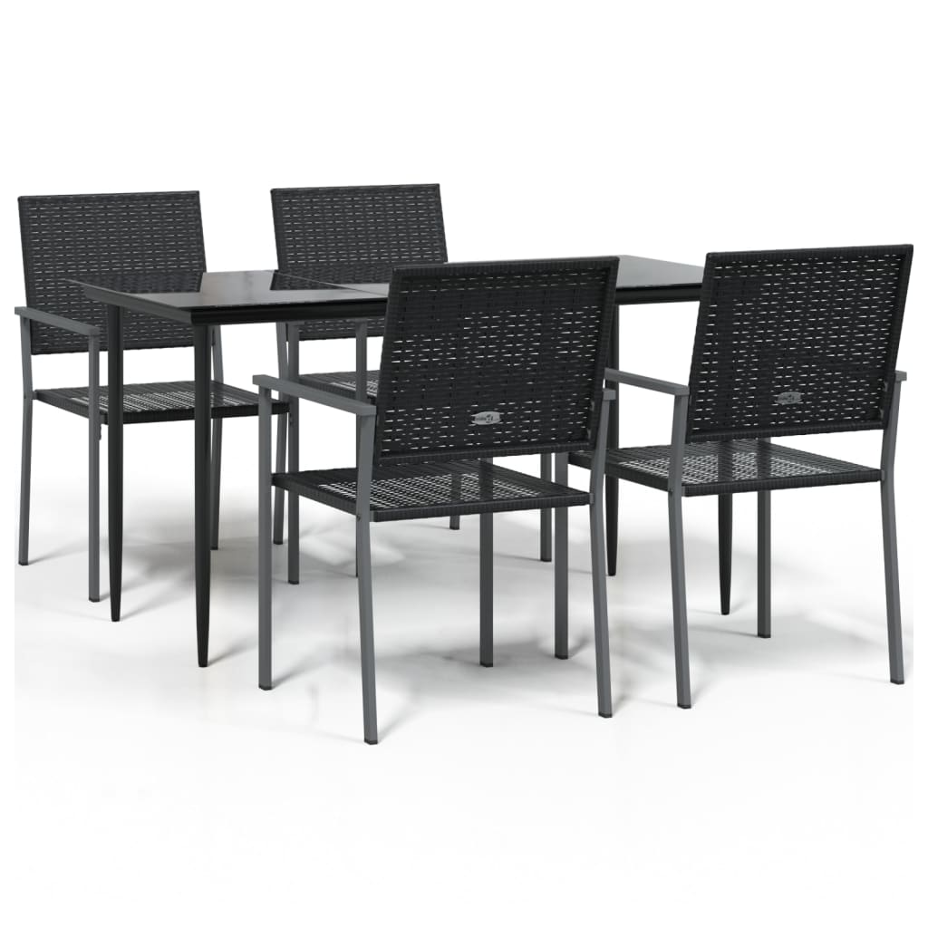 Set da Pranzo da Giardino 5 pz in Polyrattan e Acciaio | homemem39
