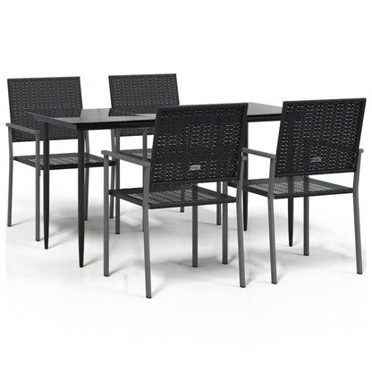 Set da Pranzo da Giardino 5 pz in Polyrattan e Acciaio | homemem39