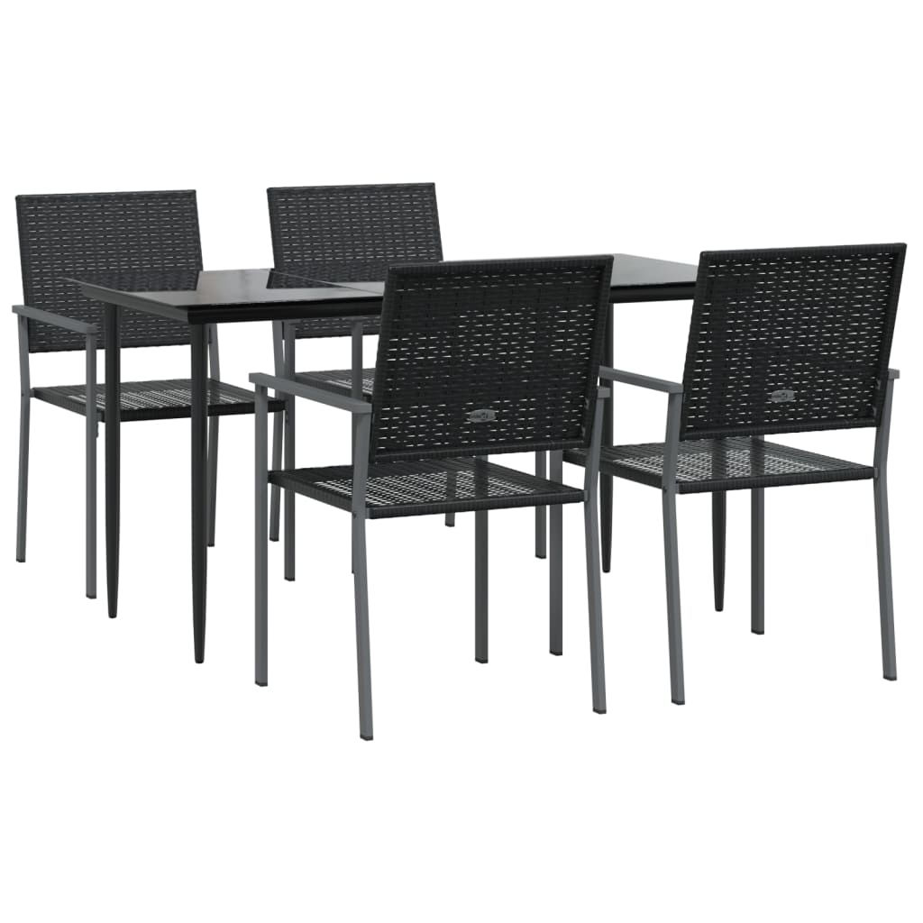 Set da Pranzo da Giardino 5 pz in Polyrattan e Acciaio | homemem39