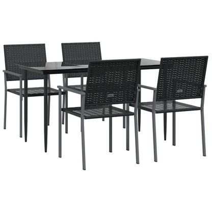 Set da Pranzo da Giardino 5 pz in Polyrattan e Acciaio - homemem39