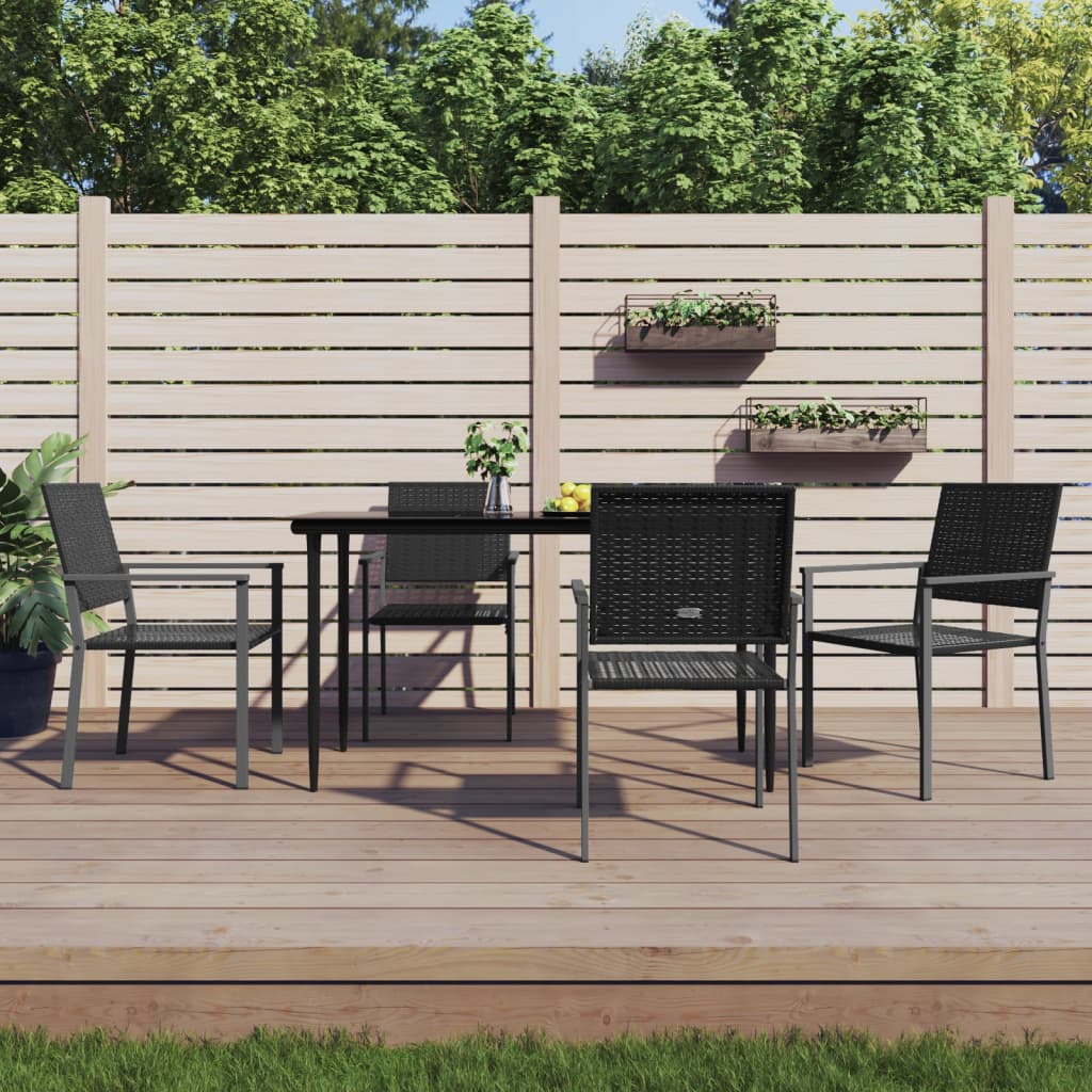 Set da Pranzo da Giardino 5 pz in Polyrattan e Acciaio | homemem39