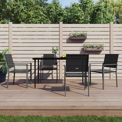 Set da Pranzo da Giardino 5 pz in Polyrattan e Acciaio | homemem39