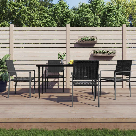 Set da Pranzo da Giardino 5 pz in Polyrattan e Acciaio - homemem39
