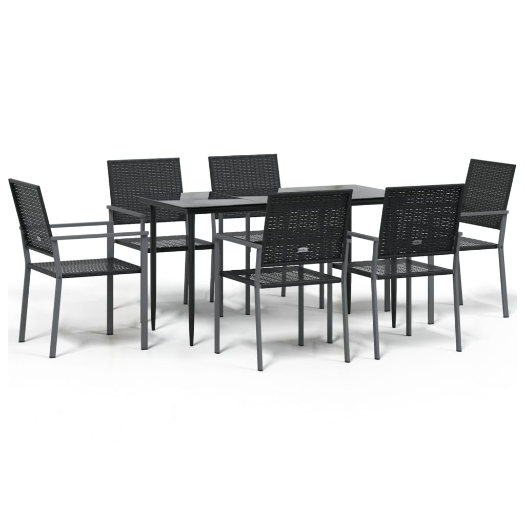Set da Pranzo da Giardino 7 pz in Polyrattan e Acciaio | homemem39