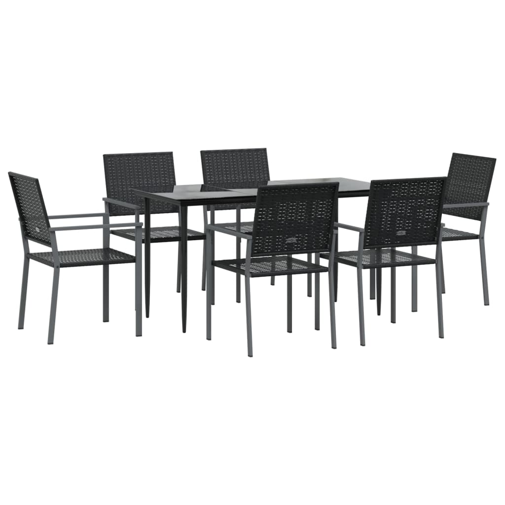 Set da Pranzo da Giardino 7 pz in Polyrattan e Acciaio | homemem39