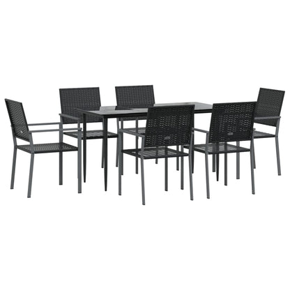 Set da Pranzo da Giardino 7 pz in Polyrattan e Acciaio - homemem39