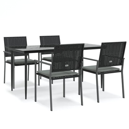 Set Pranzo da Giardino 5pz con Cuscini in Polyrattan e Acciaio | homemem39