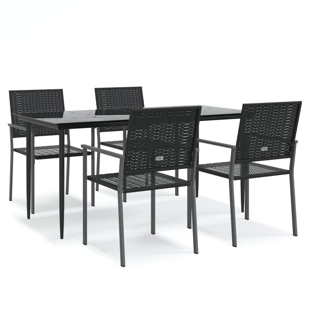Set da Pranzo da Giardino 5 pz in Polyrattan e Acciaio | homemem39