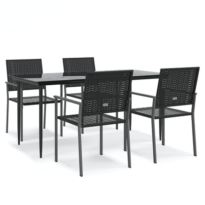 Set da Pranzo da Giardino 5 pz in Polyrattan e Acciaio | homemem39
