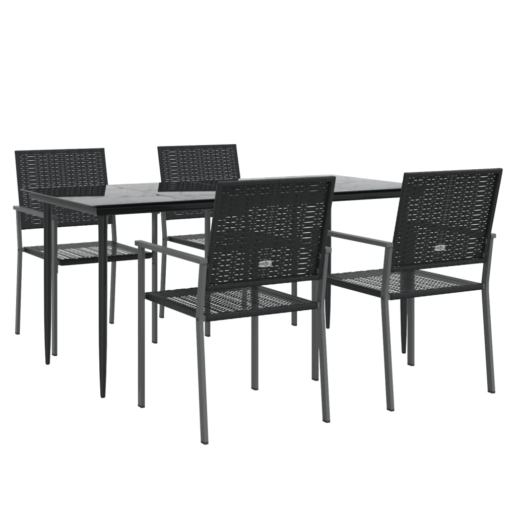 Set da Pranzo da Giardino 5 pz in Polyrattan e Acciaio | homemem39