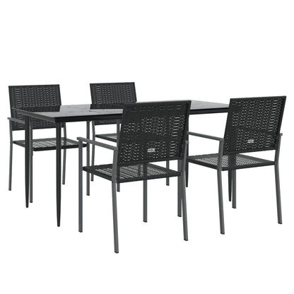 Set da Pranzo da Giardino 5 pz in Polyrattan e Acciaio | homemem39