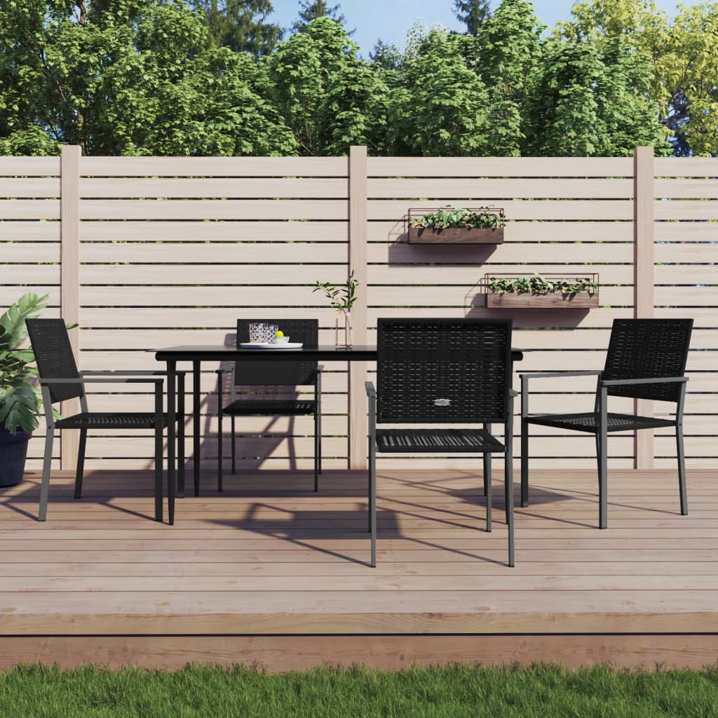 Set da Pranzo da Giardino 5 pz in Polyrattan e Acciaio | homemem39