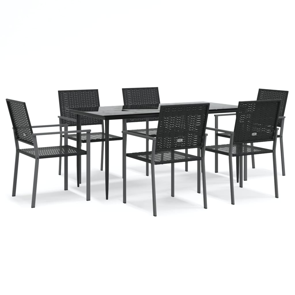 Set da Pranzo da Giardino 7 pz in Polyrattan e Acciaio - homemem39