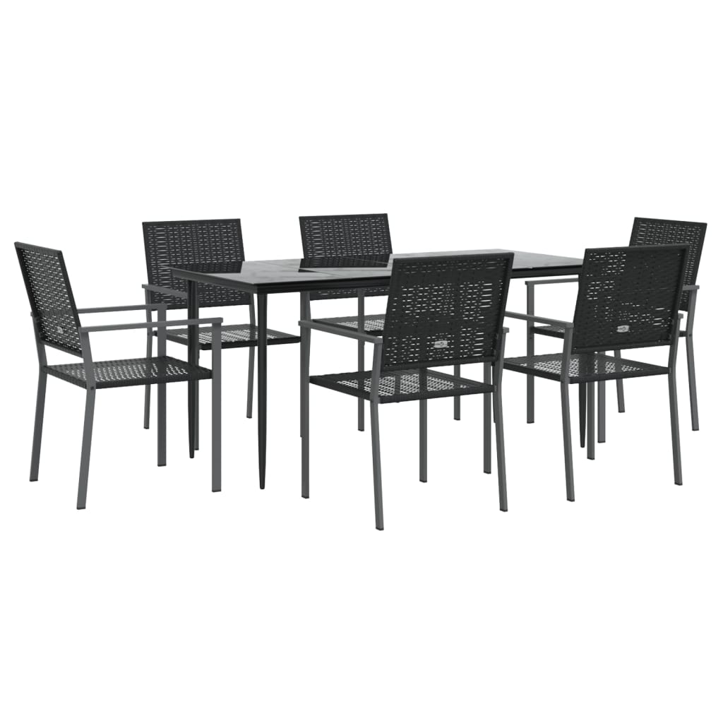 Set da Pranzo da Giardino 7 pz in Polyrattan e Acciaio | homemem39