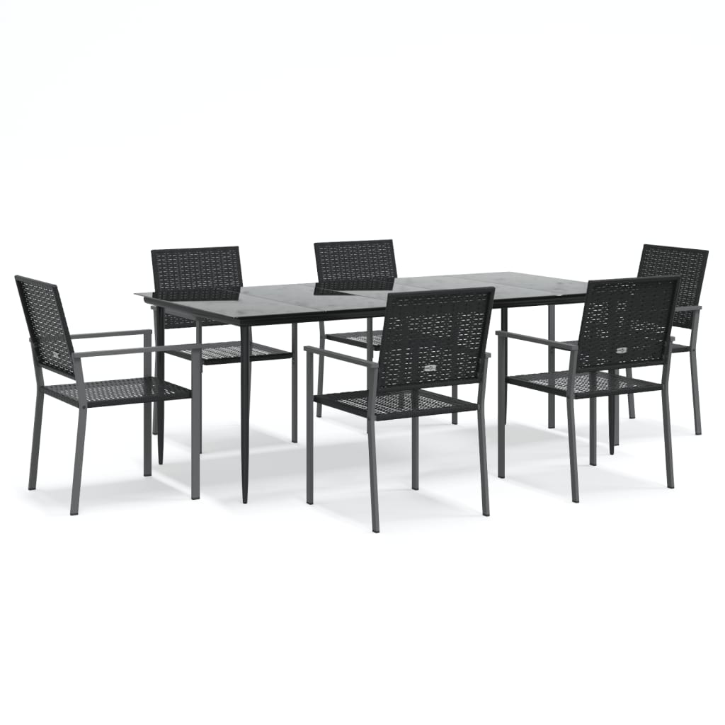 Set da Pranzo da Giardino 7 pz in Polyrattan e Acciaio - homemem39