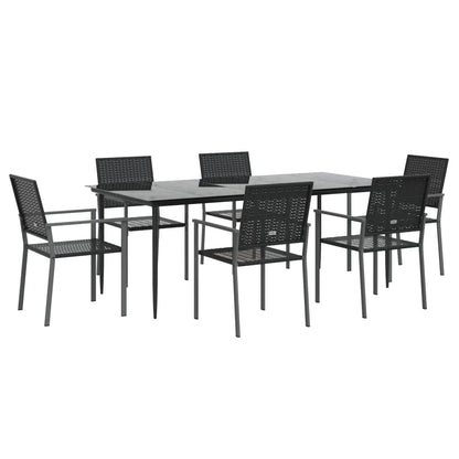 Set da Pranzo da Giardino 7 pz in Polyrattan e Acciaio - homemem39