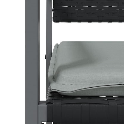 Set Pranzo da Giardino 3pz con Cuscini in Polyrattan e Acciaio - homemem39