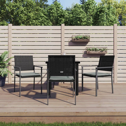 Set Pranzo da Giardino 5pz con Cuscini in Polyrattan e Acciaio | homemem39