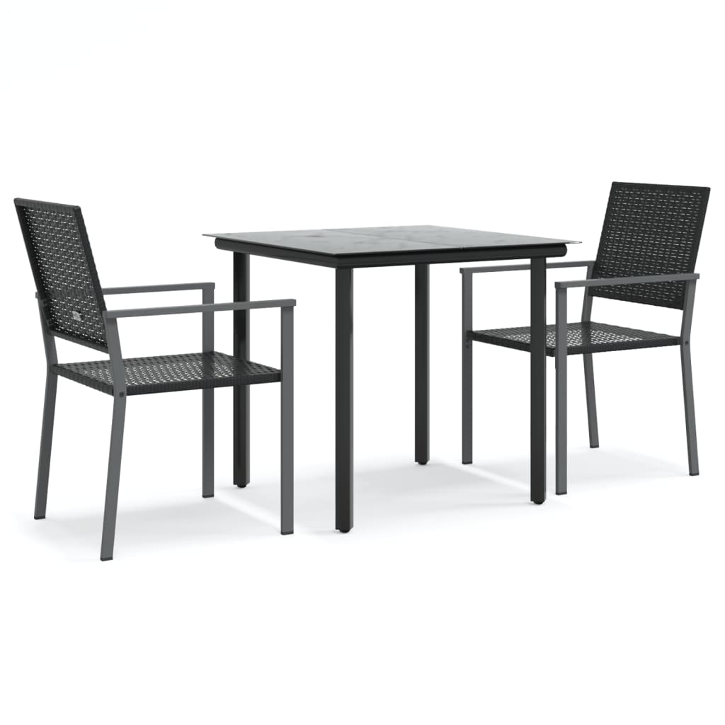 Set da Pranzo da Giardino 3 pz in Polyrattan e Acciaio - homemem39
