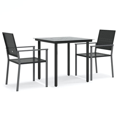 Set da Pranzo da Giardino 3 pz in Polyrattan e Acciaio - homemem39
