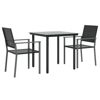 Set da Pranzo da Giardino 3 pz in Polyrattan e Acciaio | homemem39