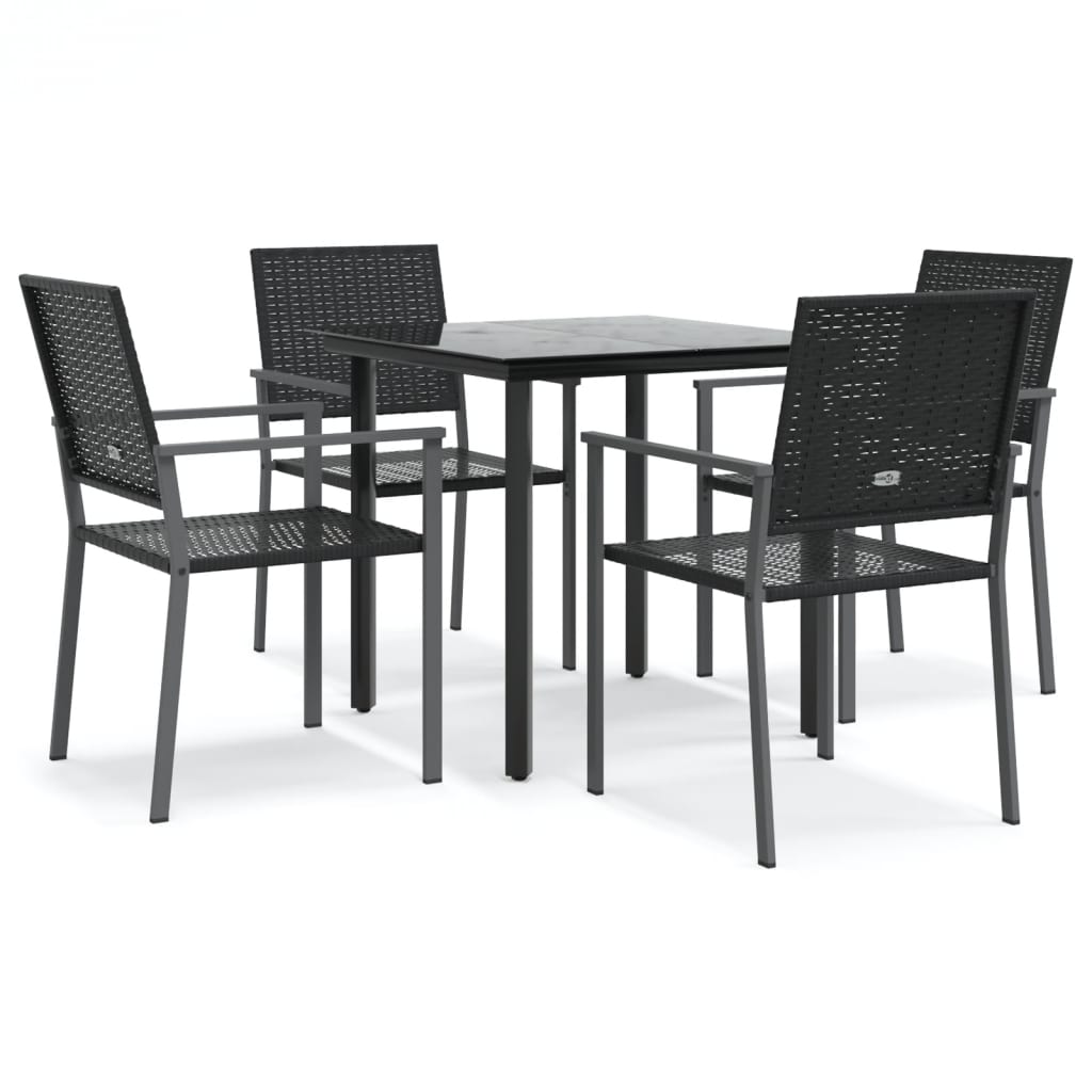Set da Pranzo da Giardino 5 pz in Polyrattan e Acciaio | homemem39