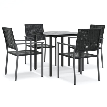 Set da Pranzo da Giardino 5 pz in Polyrattan e Acciaio | homemem39