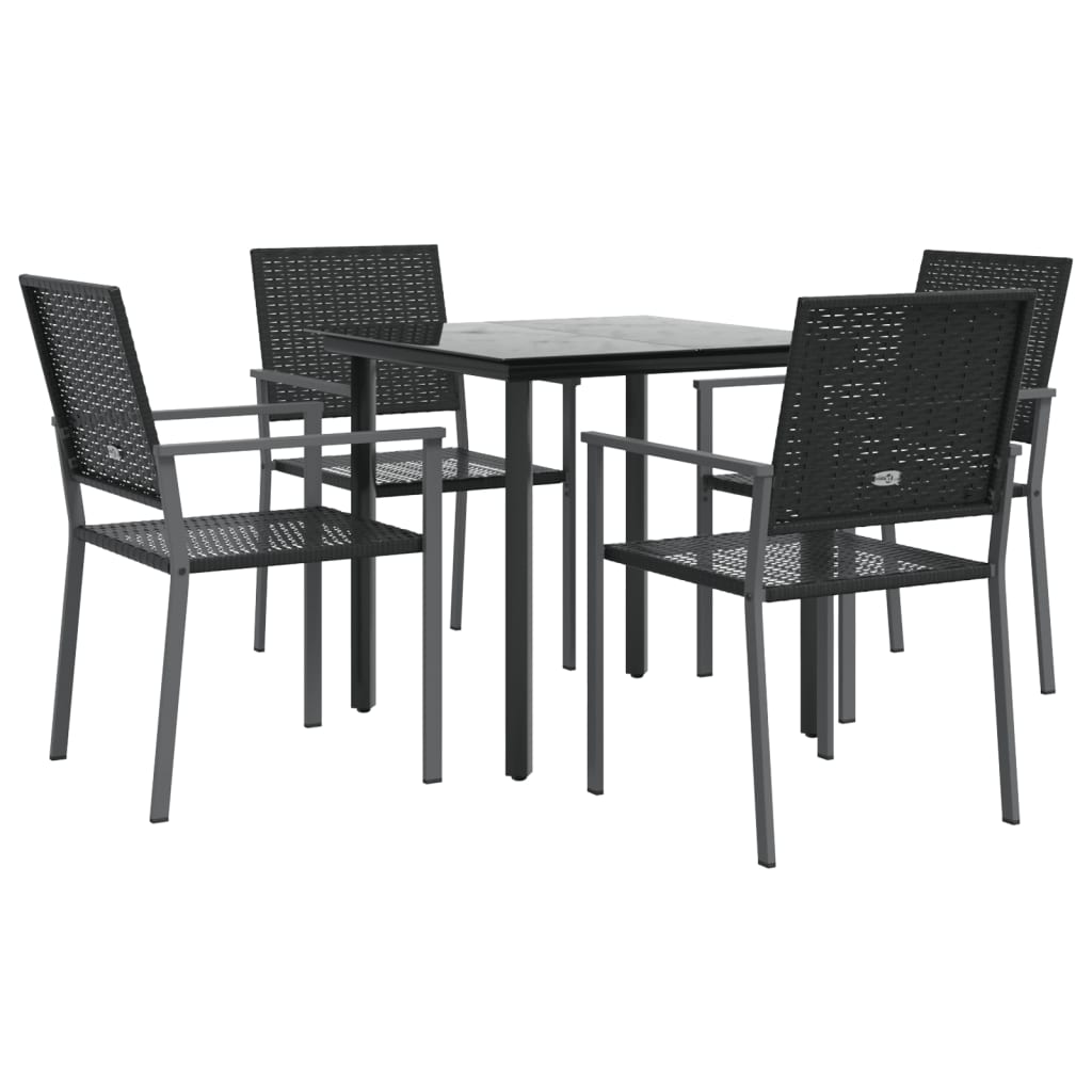 Set da Pranzo da Giardino 5 pz in Polyrattan e Acciaio - homemem39