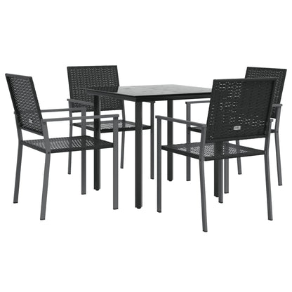 Set da Pranzo da Giardino 5 pz in Polyrattan e Acciaio - homemem39
