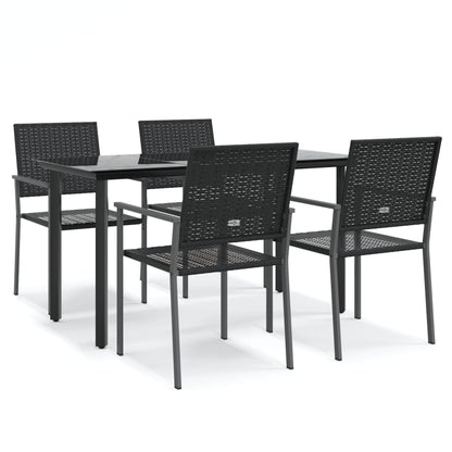 Set da Pranzo da Giardino 5 pz in Polyrattan e Acciaio | homemem39
