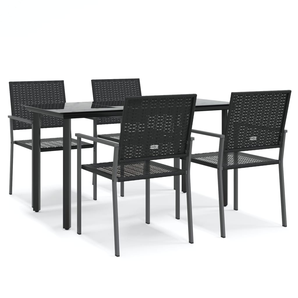 Set da Pranzo da Giardino 5 pz in Polyrattan e Acciaio - homemem39