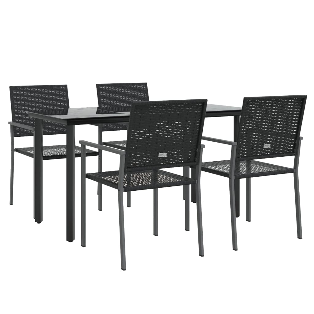Set da Pranzo da Giardino 5 pz in Polyrattan e Acciaio | homemem39