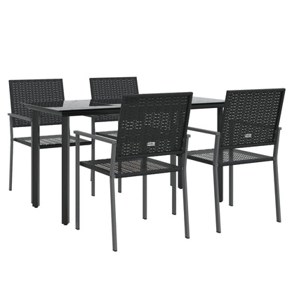Set da Pranzo da Giardino 5 pz in Polyrattan e Acciaio | homemem39