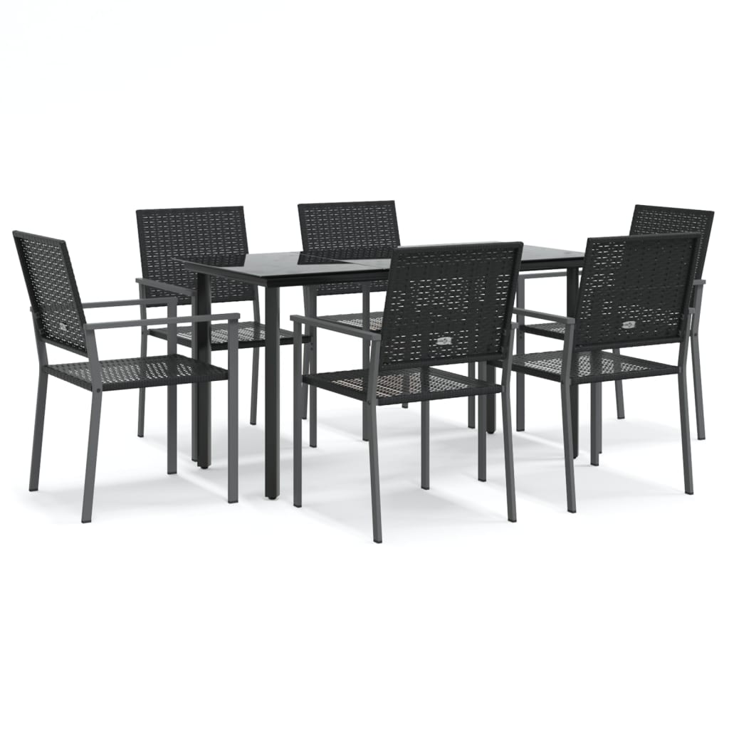 Set da Pranzo da Giardino 7 pz in Polyrattan e Acciaio | homemem39