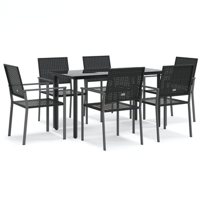 Set da Pranzo da Giardino 7 pz in Polyrattan e Acciaio | homemem39