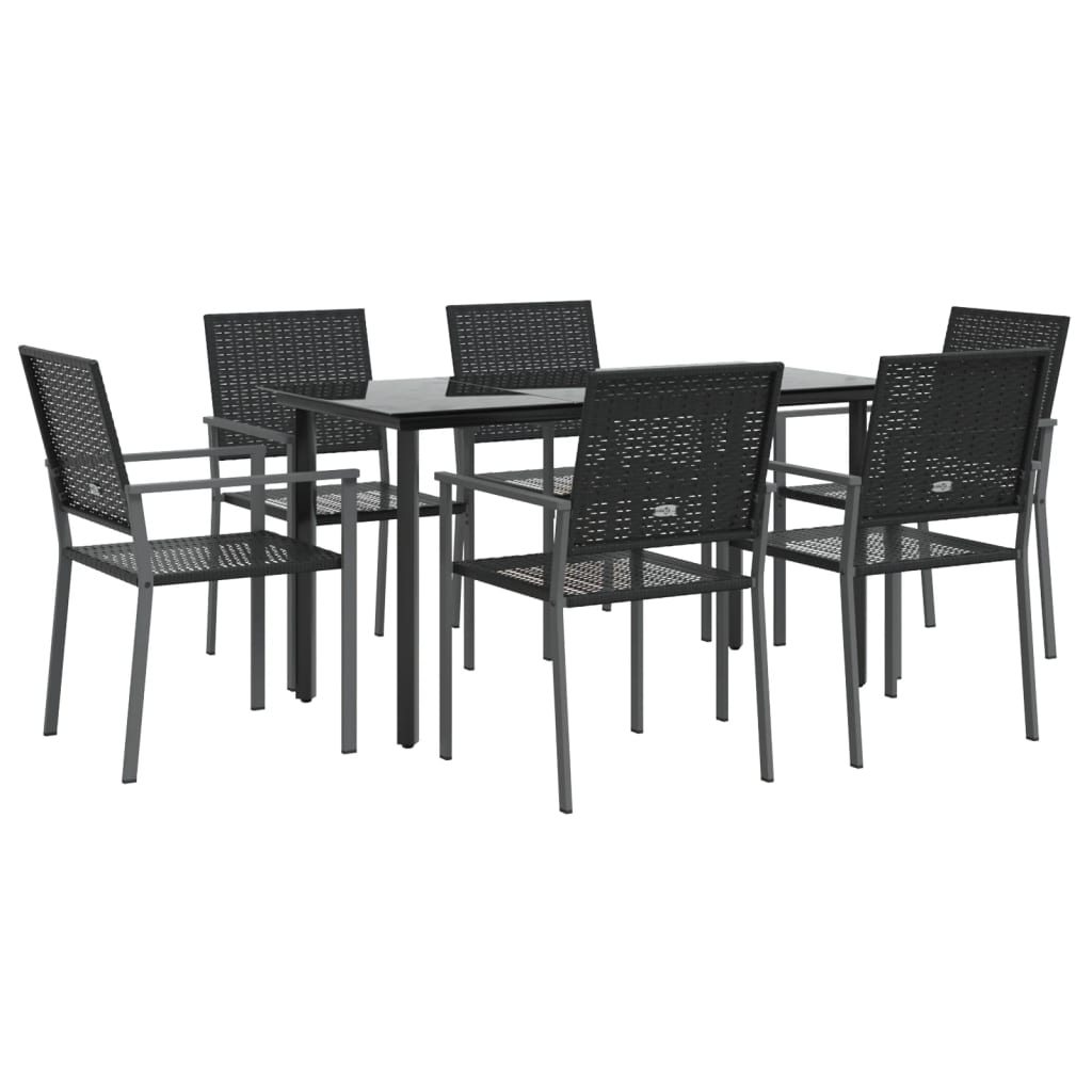 Set da Pranzo da Giardino 7 pz in Polyrattan e Acciaio - homemem39