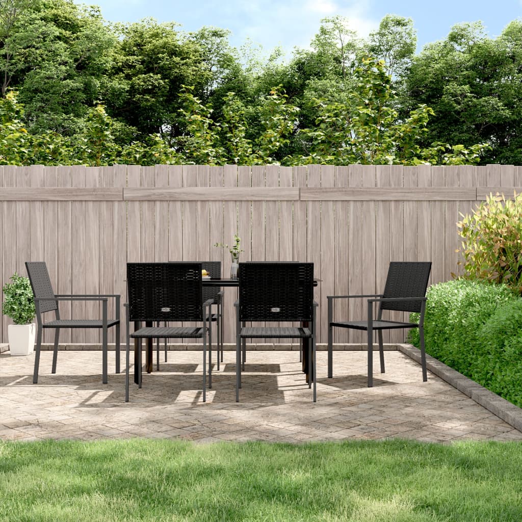 Set da Pranzo da Giardino 7 pz in Polyrattan e Acciaio | homemem39