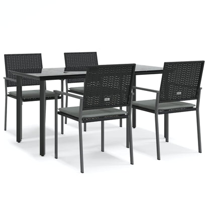 Set Pranzo da Giardino 5pz con Cuscini in Polyrattan e Acciaio | homemem39