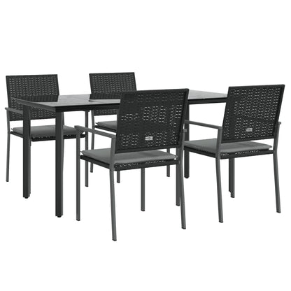 Set Pranzo da Giardino 5pz con Cuscini in Polyrattan e Acciaio | homemem39
