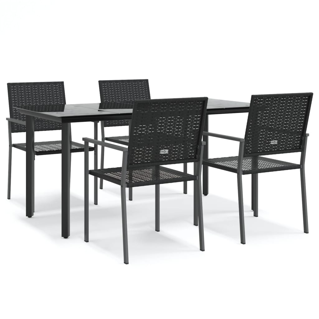 Set da Pranzo da Giardino 5 pz in Polyrattan e Acciaio - homemem39