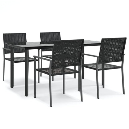 Set da Pranzo da Giardino 5 pz in Polyrattan e Acciaio - homemem39