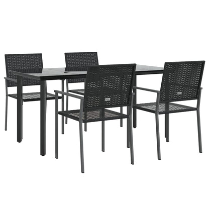 Set da Pranzo da Giardino 5 pz in Polyrattan e Acciaio | homemem39